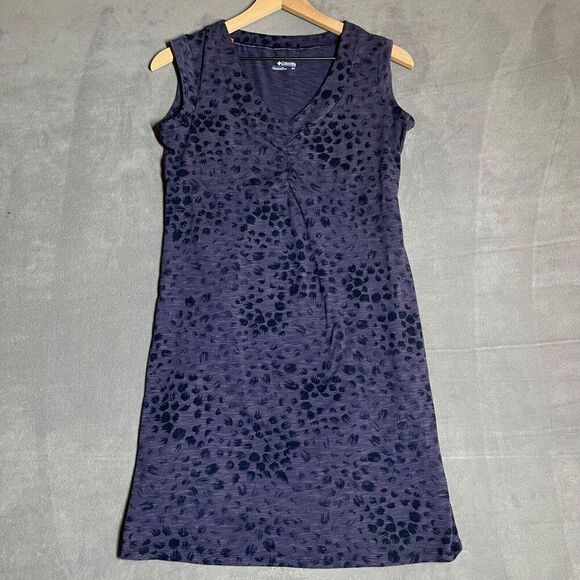 Columbia Dress S/P Purple Petal‎ Flats Shift V-Neck Stretch Athletic Casual - Picture 1 of 9